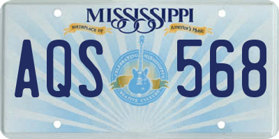 MS license plate AQS568