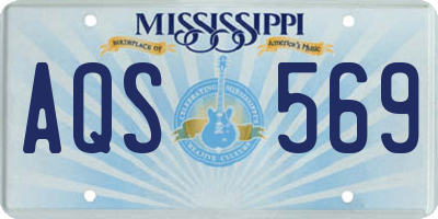 MS license plate AQS569
