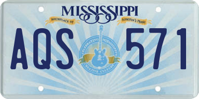 MS license plate AQS571