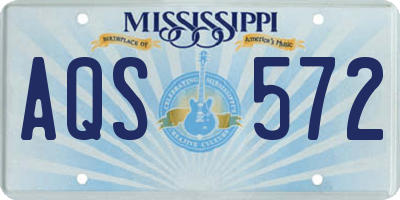 MS license plate AQS572