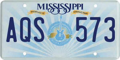 MS license plate AQS573
