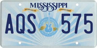 MS license plate AQS575