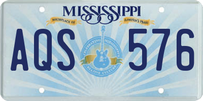 MS license plate AQS576