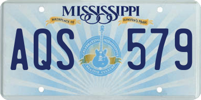 MS license plate AQS579