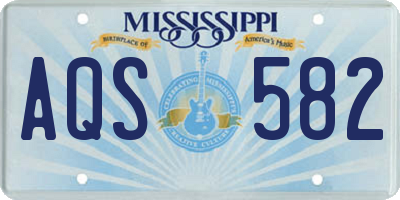 MS license plate AQS582