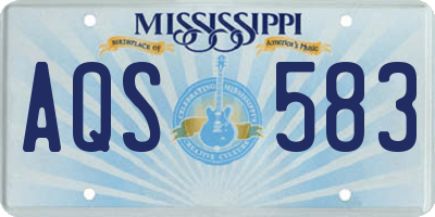 MS license plate AQS583