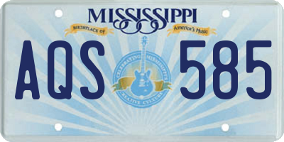 MS license plate AQS585