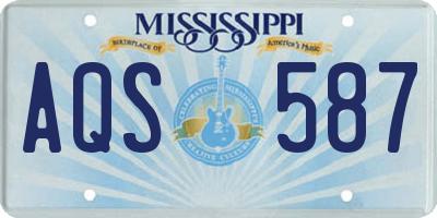 MS license plate AQS587