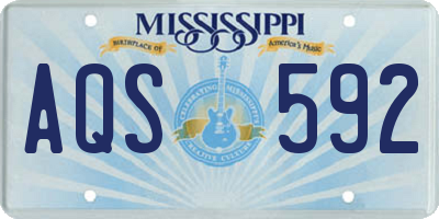 MS license plate AQS592