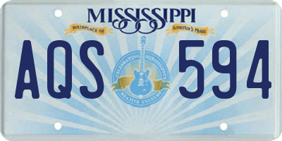 MS license plate AQS594