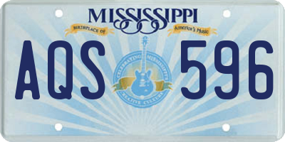 MS license plate AQS596