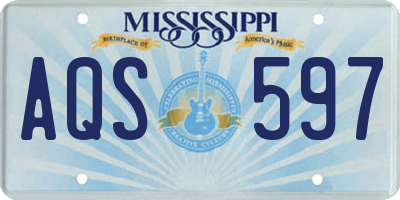 MS license plate AQS597