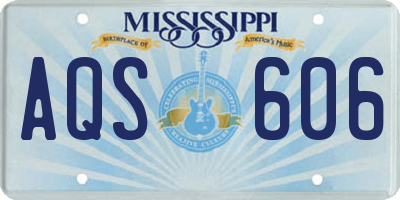 MS license plate AQS606