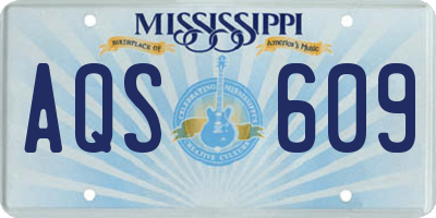 MS license plate AQS609