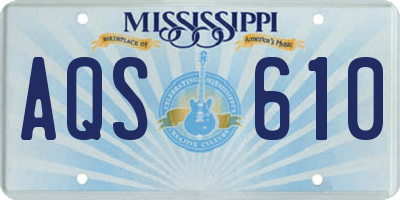 MS license plate AQS610