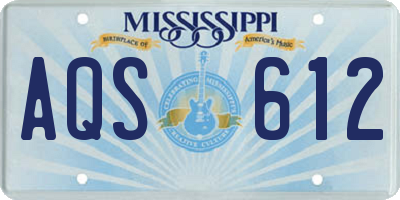 MS license plate AQS612