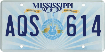 MS license plate AQS614