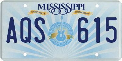 MS license plate AQS615