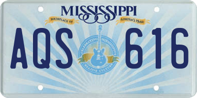 MS license plate AQS616
