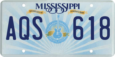 MS license plate AQS618