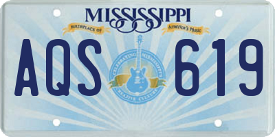 MS license plate AQS619