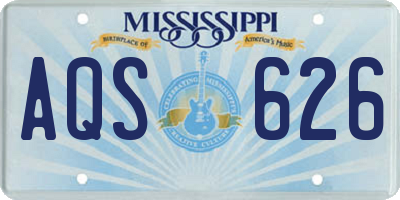 MS license plate AQS626