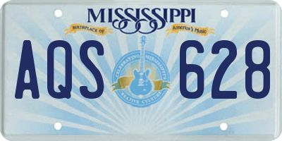 MS license plate AQS628