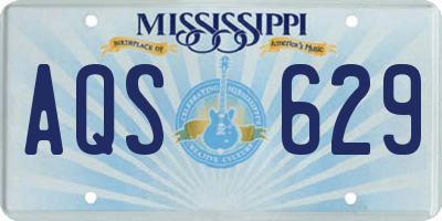 MS license plate AQS629