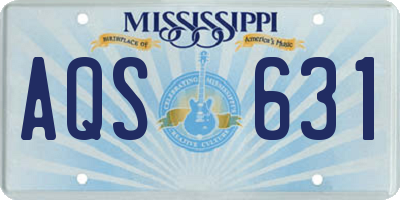 MS license plate AQS631