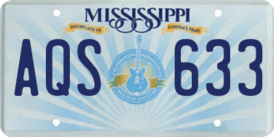 MS license plate AQS633