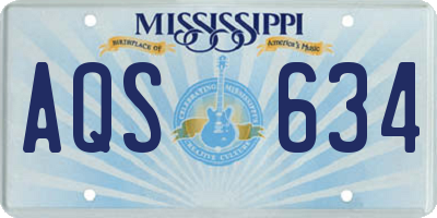 MS license plate AQS634