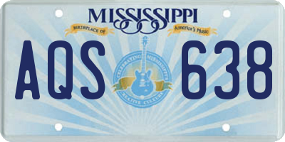 MS license plate AQS638