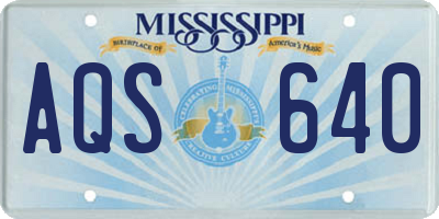MS license plate AQS640