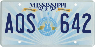 MS license plate AQS642