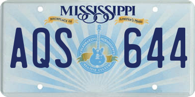 MS license plate AQS644