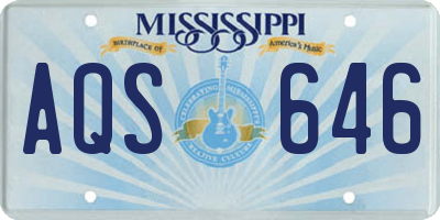 MS license plate AQS646
