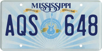MS license plate AQS648