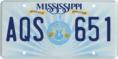 MS license plate AQS651