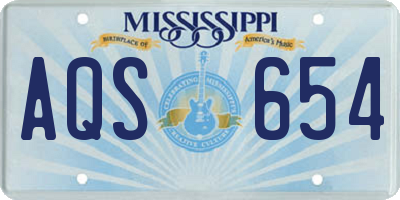 MS license plate AQS654
