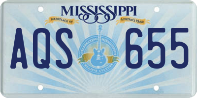 MS license plate AQS655