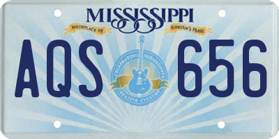 MS license plate AQS656