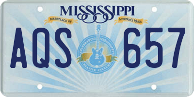 MS license plate AQS657