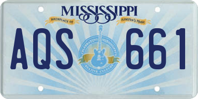 MS license plate AQS661