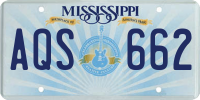 MS license plate AQS662