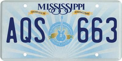 MS license plate AQS663