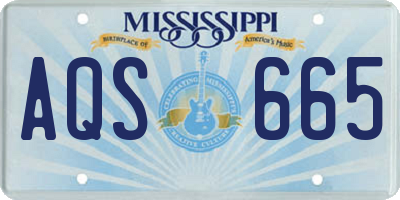 MS license plate AQS665