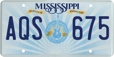 MS license plate AQS675