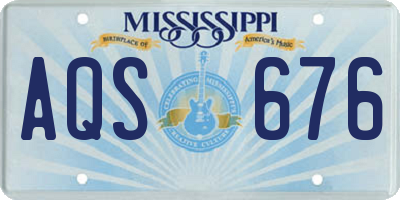 MS license plate AQS676