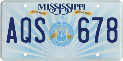 MS license plate AQS678