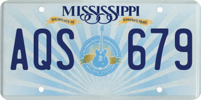 MS license plate AQS679